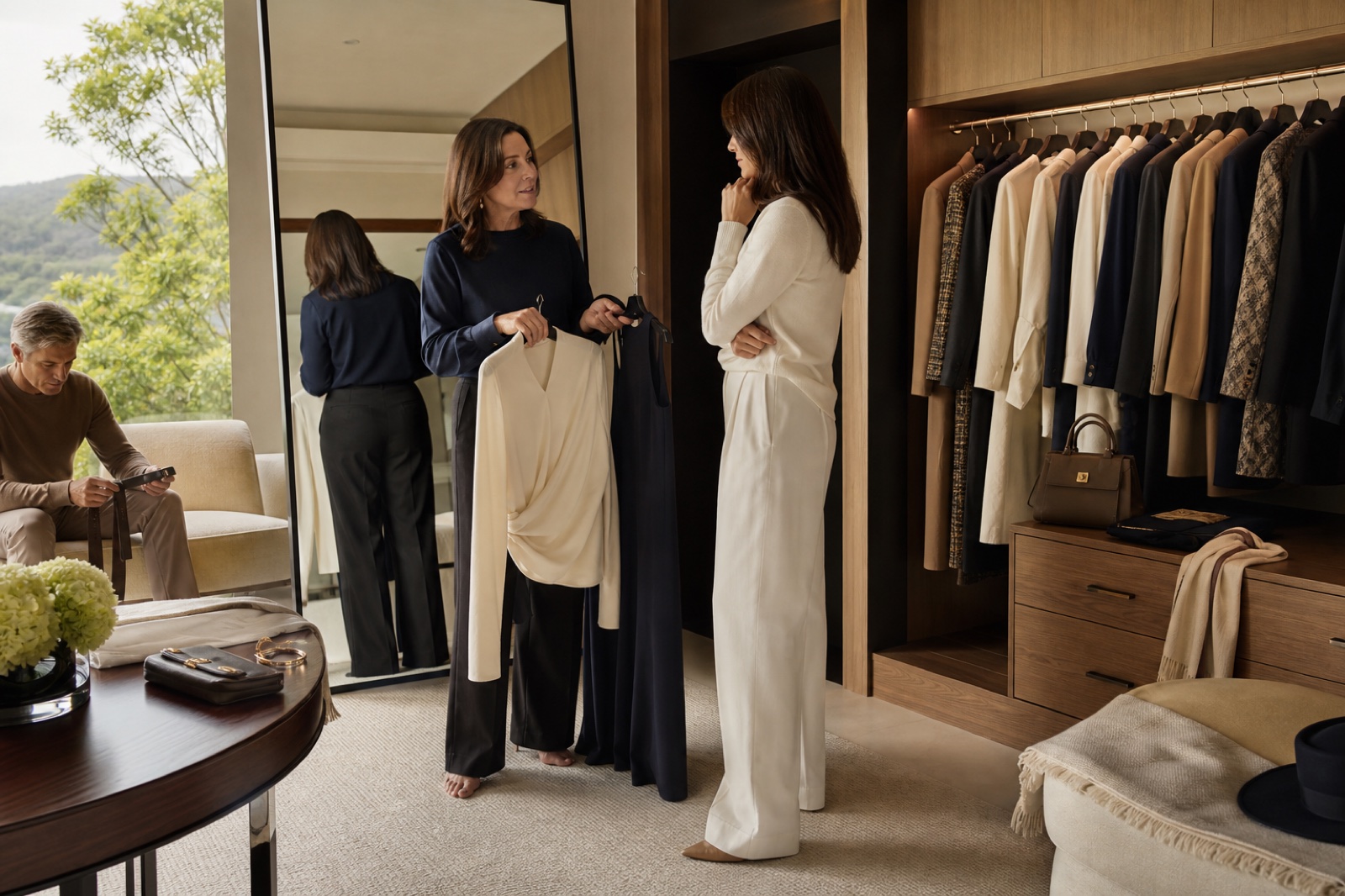 A discreet private fashion and personal styling consultation in a luxury suite